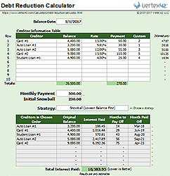 Debt Reduction Calculator