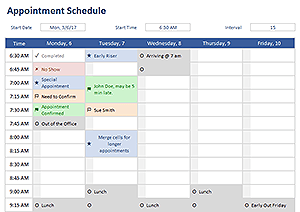 Appointment Schedule Template