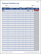 Equipment Calibration Log