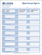 Detailed Open House Sign In Sheet with Question