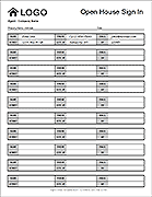 Detailed Open House Sign In Sheet