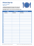 Potluck Sign Up Sheet Template