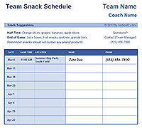 Thumbnail - Team Snack Schedule Template