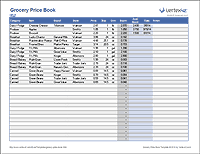 Thumbnail - Grocery Price Book Template