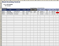 Thumbnail - Inventory Control Spreadsheet