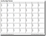 Printable Monthly Menu Planner