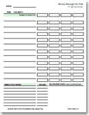 Printable Money Manager Worksheet