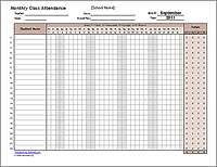 School Attendance Sheet