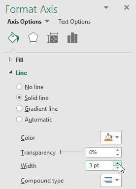 Format Axis Line Options