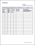 To Do List for Excel 2003