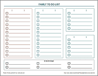 Family To Do List (4 people)