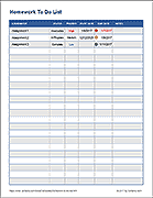 Thumbnail - Homework To Do List