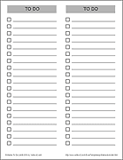 Printable To Do List - 2 Columns