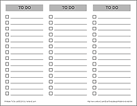 Printable To Do List - 3 Columns