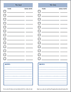 To Do List Notes and Goal Dates - 2 Columns