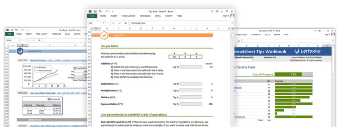 Spreadsheet Tips Workbook Screenshots