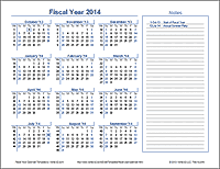 Fiscal Year 2014 Calendar