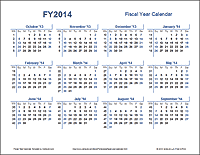 Fiscal Year Calendar - Landscape