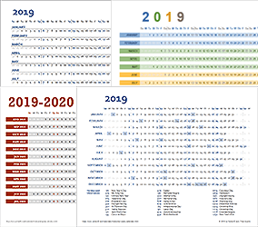 Horizontal Calendar Templates