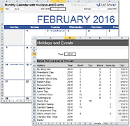 Thumbnail - Monthly Calendar with Holidays