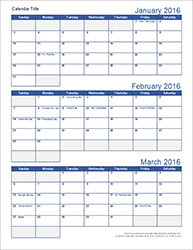 Quarterly Calendar Template