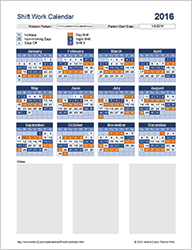 Shift Work Calendar