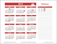 Thumbnail - Birthday Calendar Template