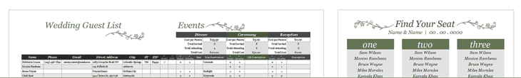 Wedding Planner Guest List Templates