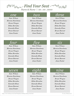 Wedding Seating Chart