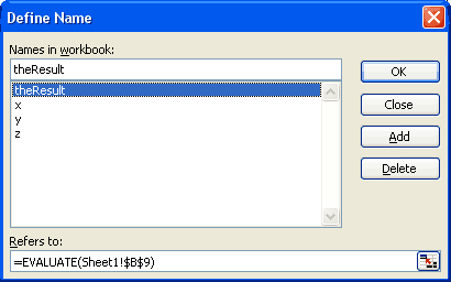 Using the Evaluate Function