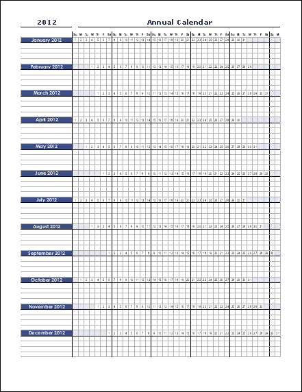 Annual Calendar / Checklist