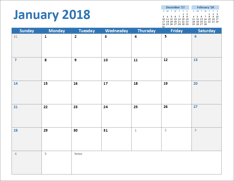 Any-Year Monthly Calendar