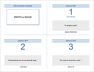 Printable Daily Desktop Calendar