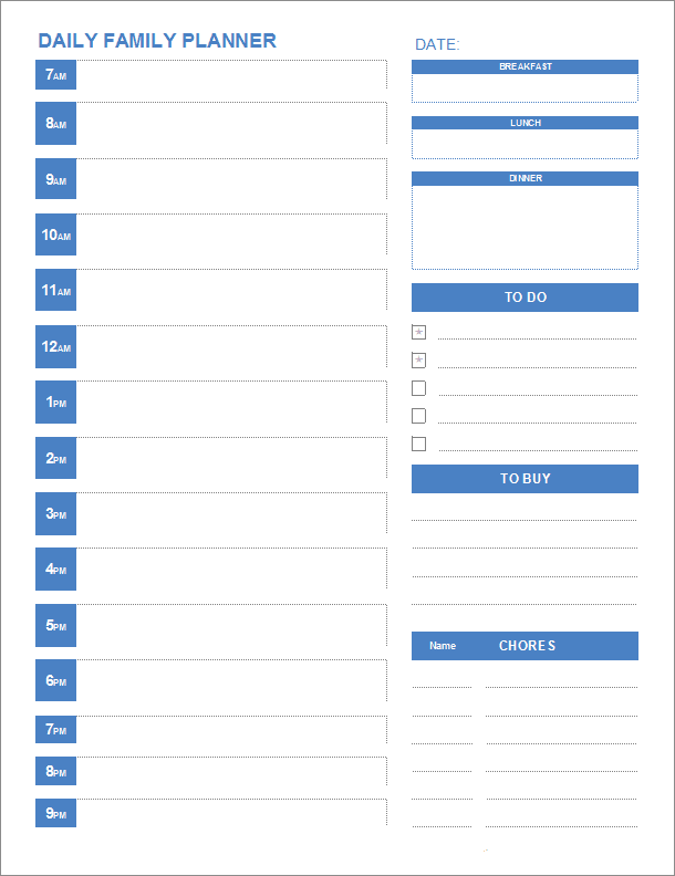 Daily Family Planner