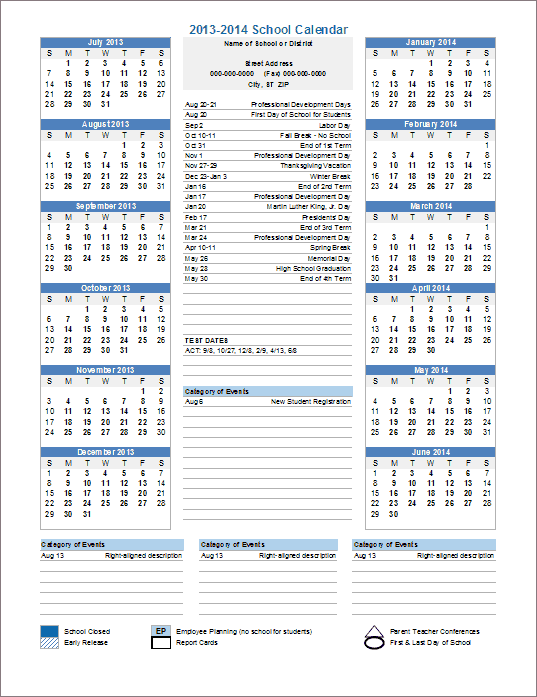 District School-Year Calendar