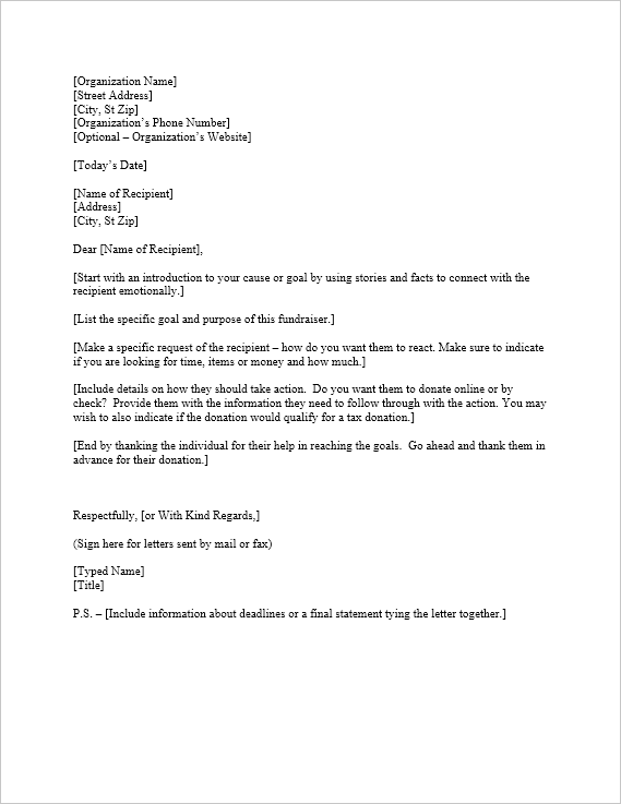 Request for Donation Letter Template