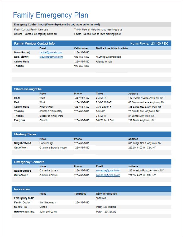 Emergency Contact Form