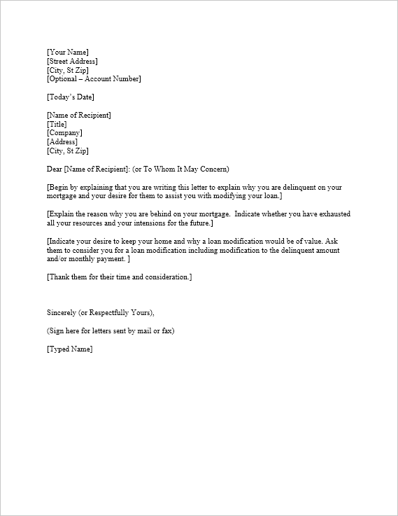 Hardship Letter Template