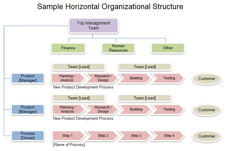 Horizontal Organizational Structure Chart