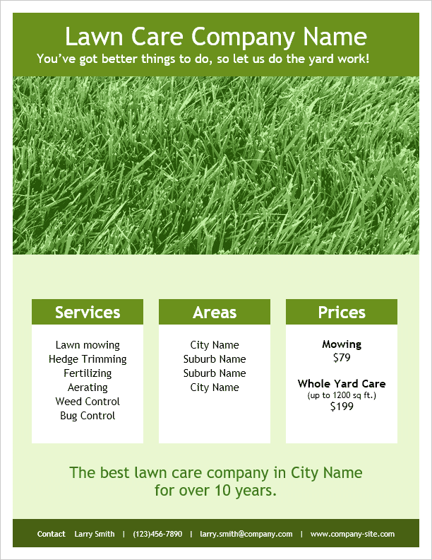 Lawn Care Flyer Template - Full Page