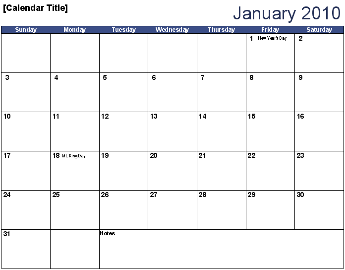 Perpetual Calendar Template