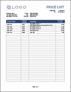 Price List Template