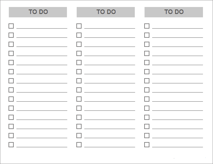 Printable To Do List Template