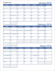 Quarterly Calendar Template