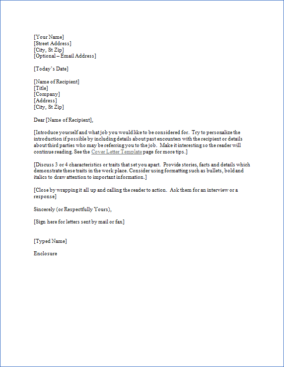 Resume Cover Letter Template