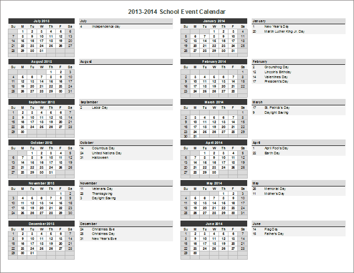 School Event Calendar