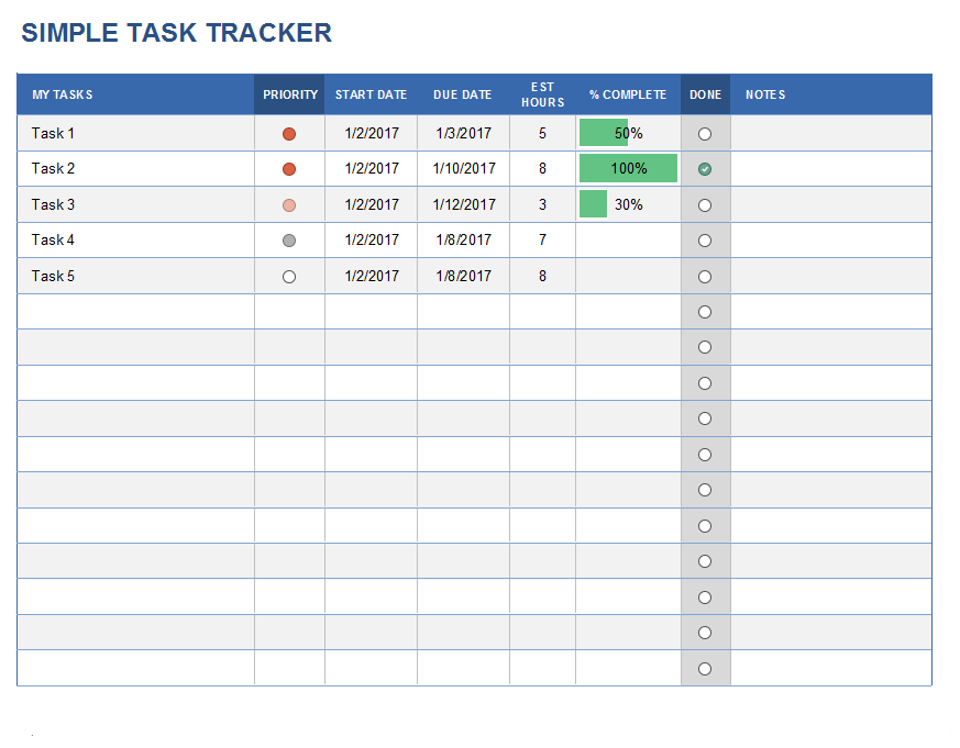 Simple Task Tracker Template