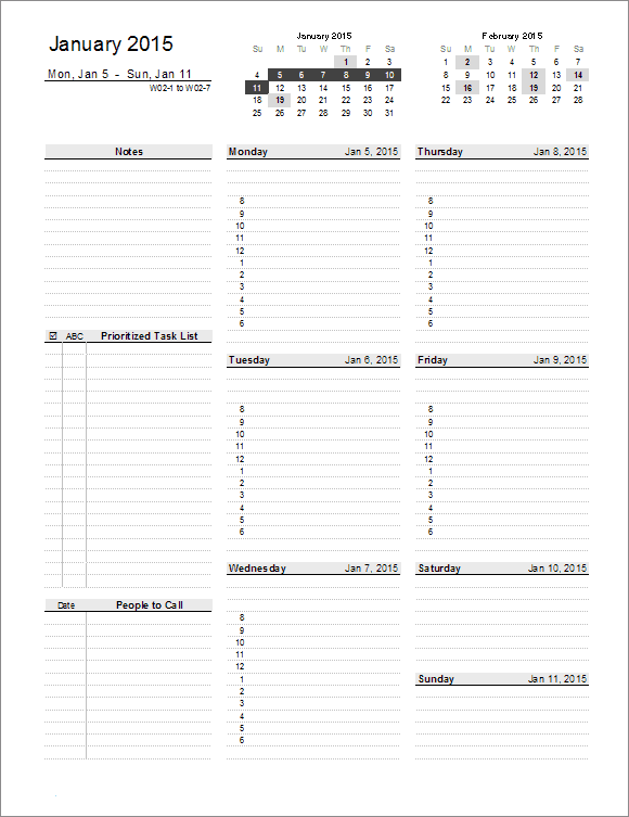 Weekly Planner Template