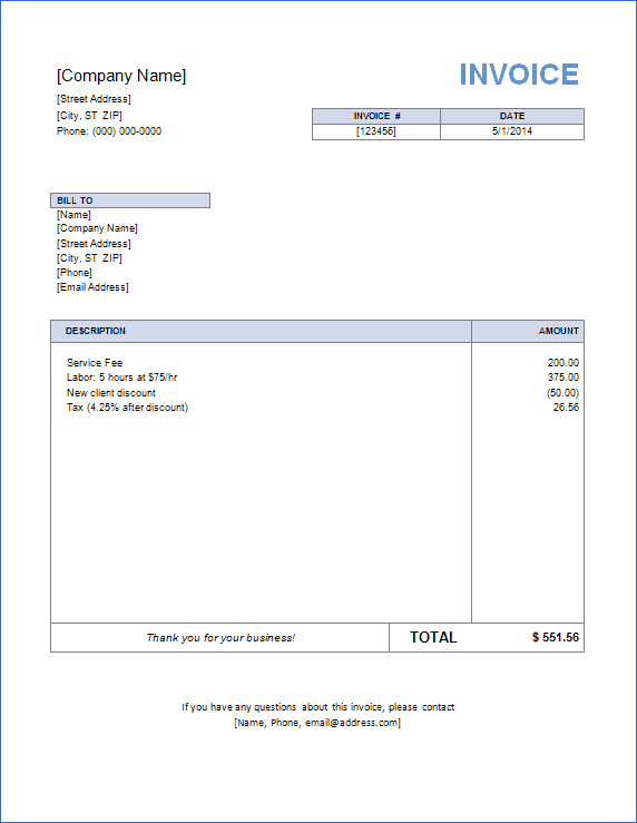 Invoice Template for Word